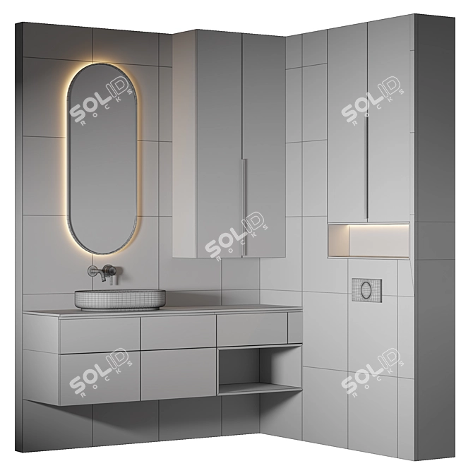 Luxury Bathroom 3D Model Set 3D model image 2