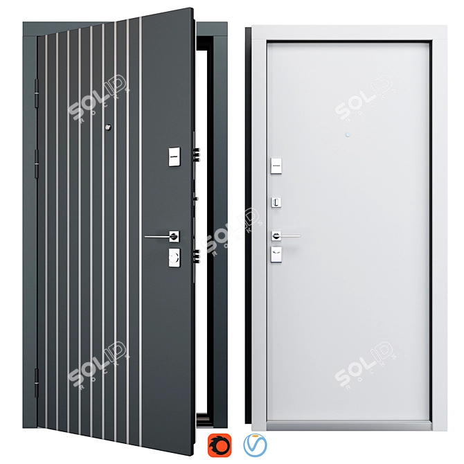 Abris Berez Metal Entry Door 3D model image 1