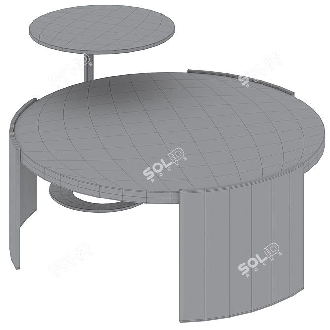 Modern Wooden Coffee and Side Tables 3D model image 5