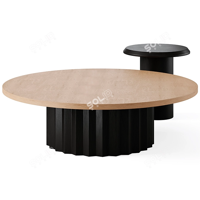 Modern Round Coffee Side Tables 3D model image 1