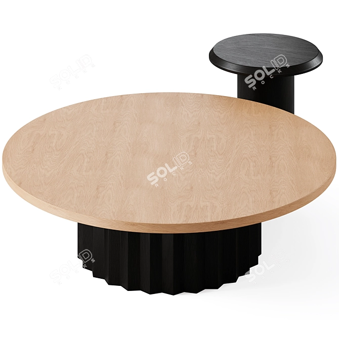 Modern Round Coffee Side Tables 3D model image 2