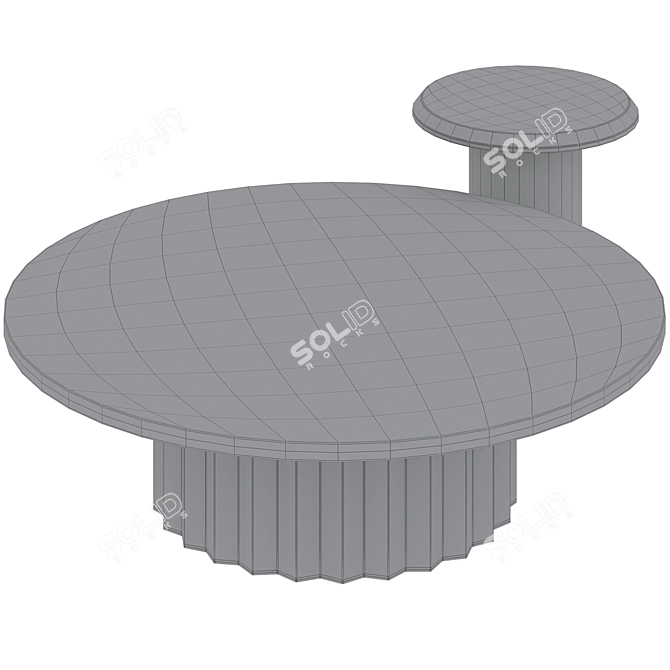 Modern Round Coffee Side Tables 3D model image 5