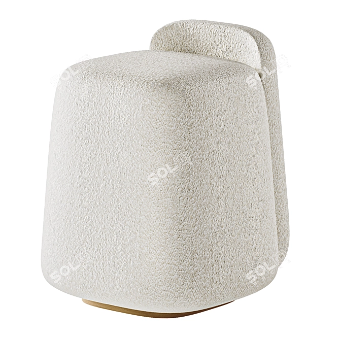 Sagamo Premium Fabric Pouf 3D model image 1