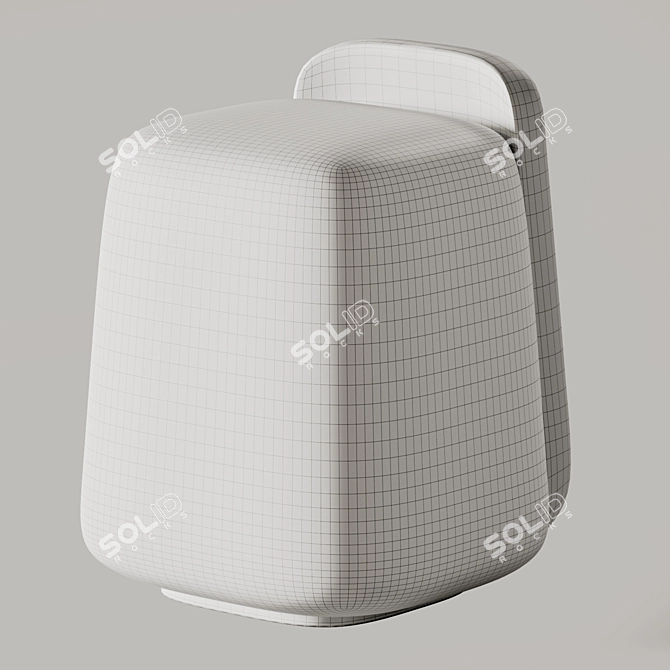 Sagamo Premium Fabric Pouf 3D model image 3