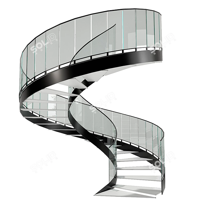  Contemporary Spiral Staircase 3D Model 3D model image 1