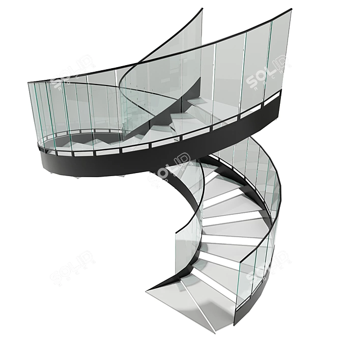  Contemporary Spiral Staircase 3D Model 3D model image 3