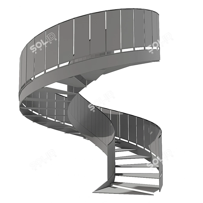  Contemporary Spiral Staircase 3D Model 3D model image 4