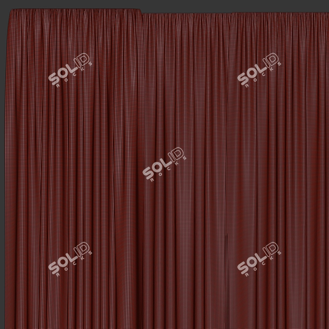 Linen Interior Curtain 3D Model 3D model image 3