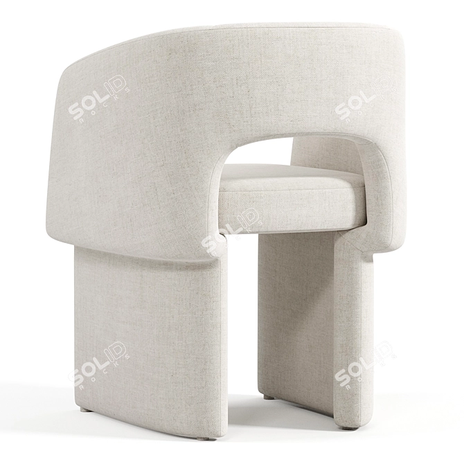 Modern Velvet Dining Chair 2015 3D model image 3