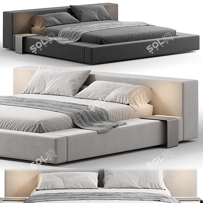 Cozy Double Lazy Bed 3D model image 1