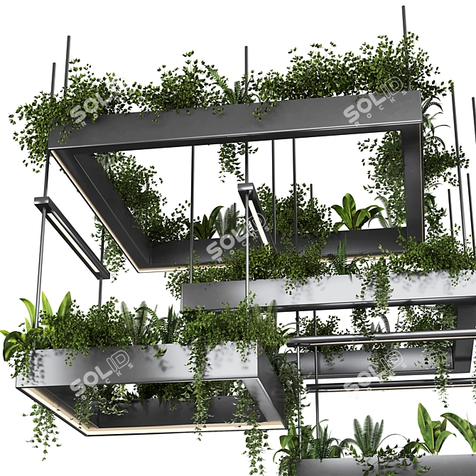 High-Quality Hanging Plant Set 3D model image 5