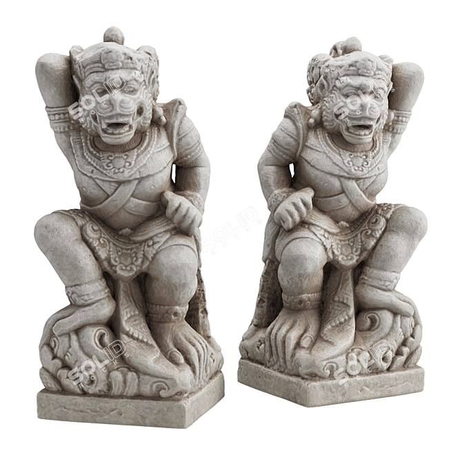 Divine Monkey God Sculpture 3D model image 3