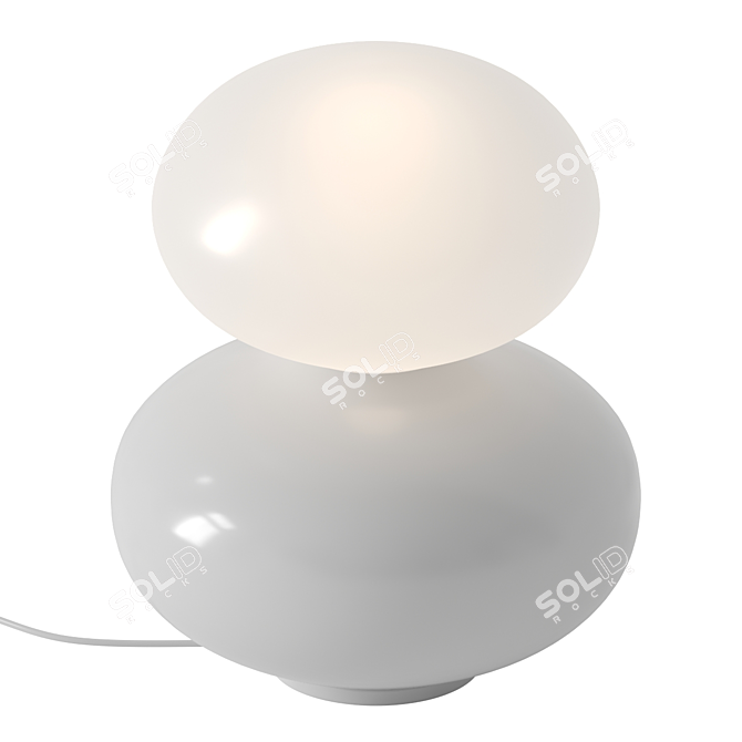 Modern Oval Table Lamp Design 3D model image 2