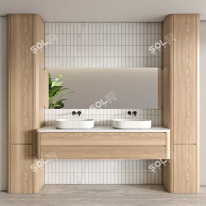 Modern Bathroom Furniture Set 120 3D model image 1