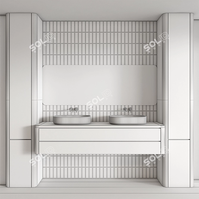 Modern Bathroom Furniture Set 120 3D model image 5