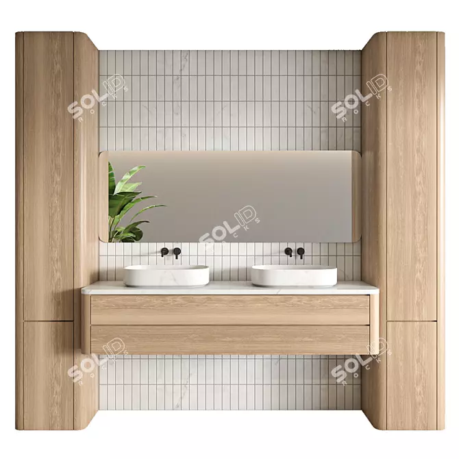 Modern Bathroom Furniture Set 120 3D model image 6