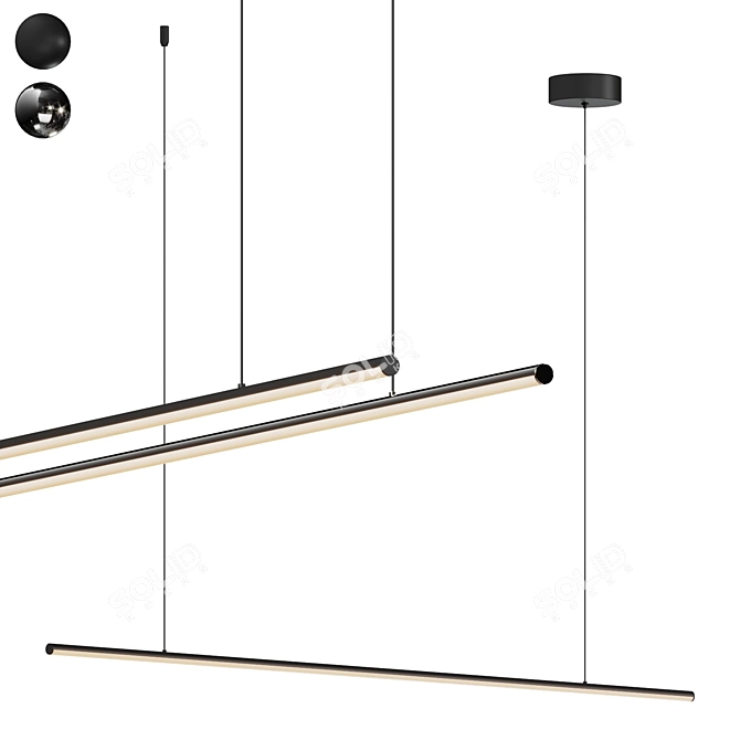 Fino Linear LED Pendant Light 3D model image 1