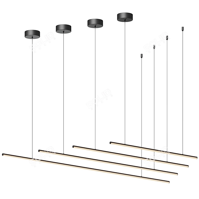 Fino Linear LED Pendant Light 3D model image 3