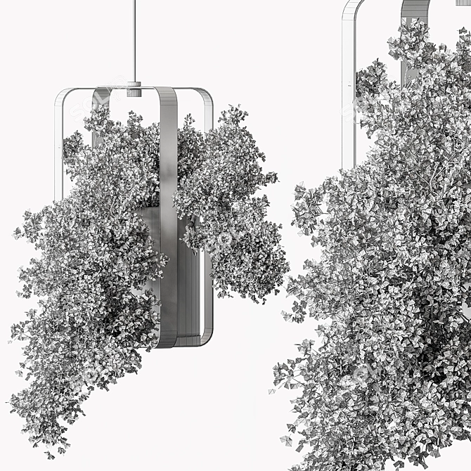 Lush Hanging Indoor Plant 3D model image 3