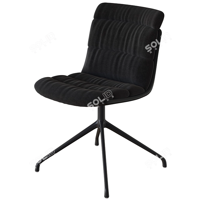  Sleek Leather Armless Chair DS 525 3D model image 2