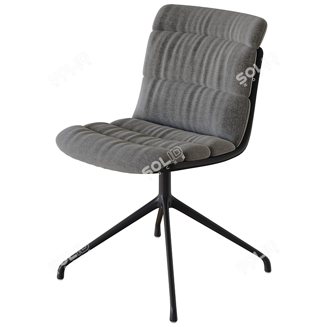  Sleek Leather Armless Chair DS 525 3D model image 3