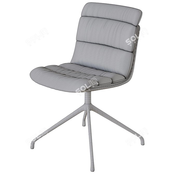  Sleek Leather Armless Chair DS 525 3D model image 4