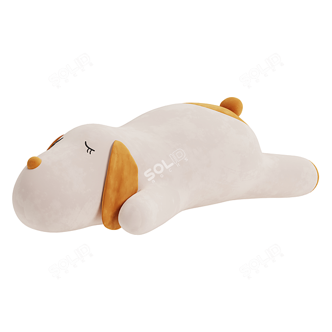 Snuggly Sleeping Dog Plush Toy 3D model image 2