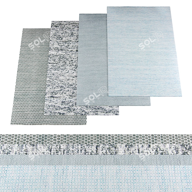 Random Set of 4 Carpets 3D model image 1