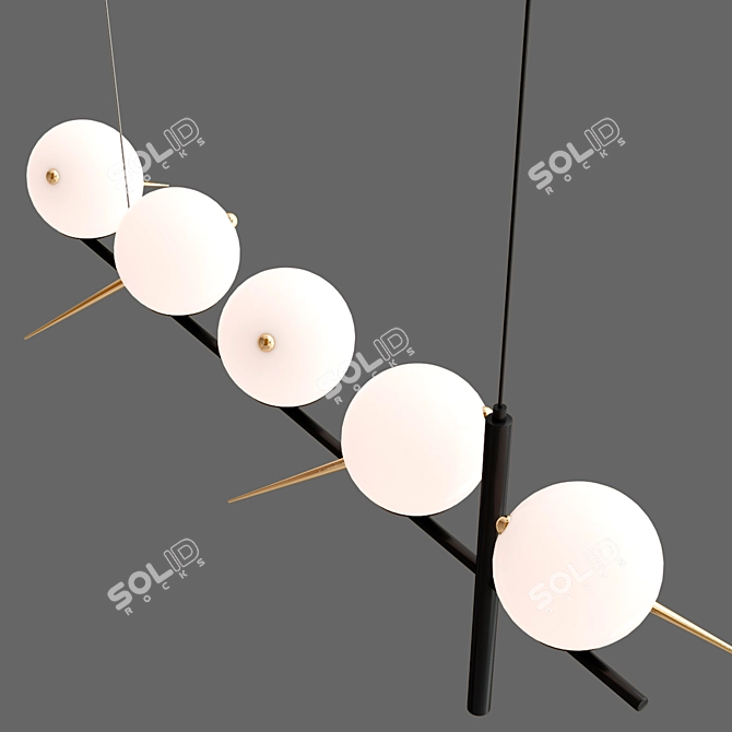 Modern Black Base Branch Chandelier 3D model image 4