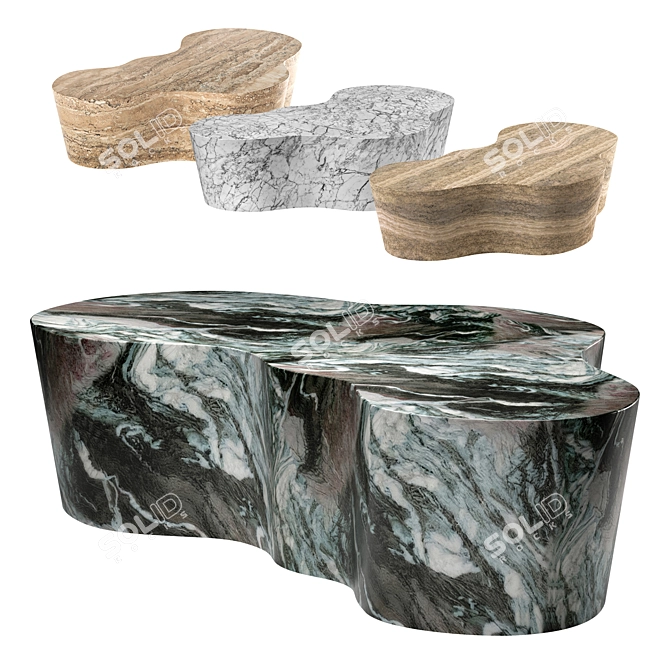 Modern Marble Coffee Table Slab 3D model image 1