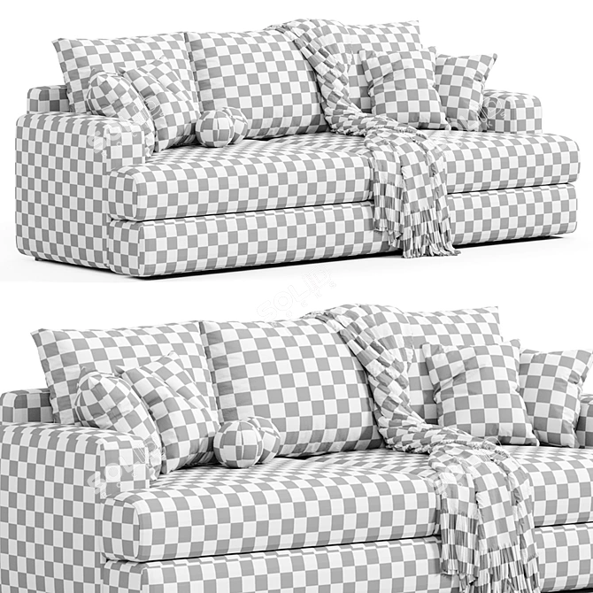 Contemporary Viola Fabric Sofa 3D model image 4