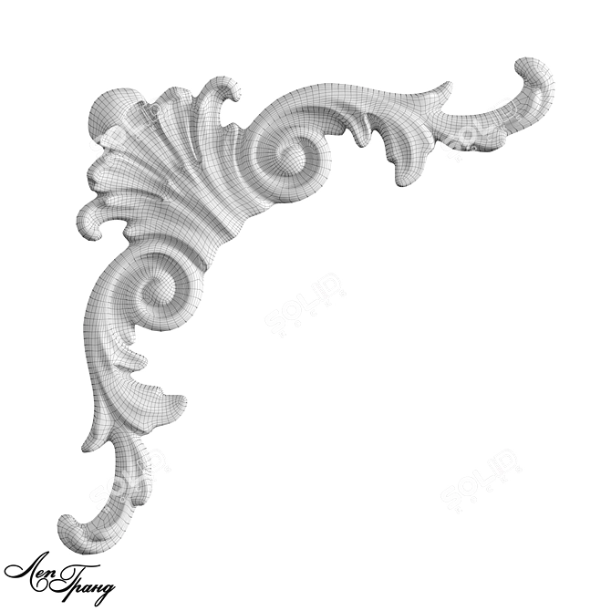 Custom Gypsum Corner Decor Elements 3D model image 3