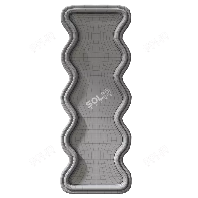 Handcrafted Wavy Floor Mirror 3D model image 3