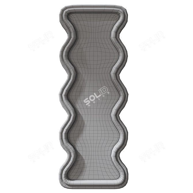 Handcrafted Wavy Floor Mirror 3D model image 4