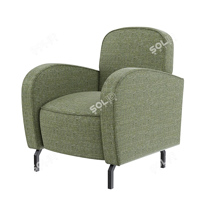 Elegant Arc Chair with Graceful Legs 3D model image 1