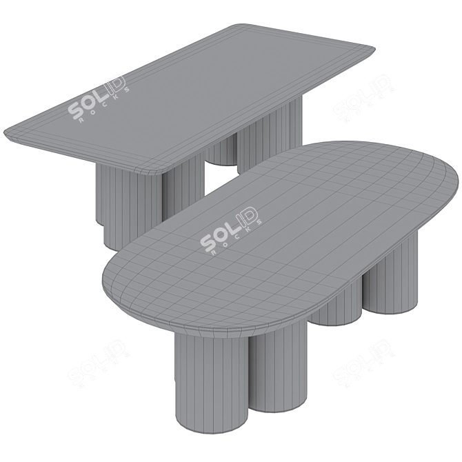  Scandinavian Coffee Tables Set, Interior Secrets 3D model image 6