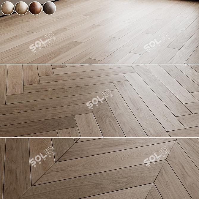 Listone Giordano Oak Parquet Board 3D model image 1