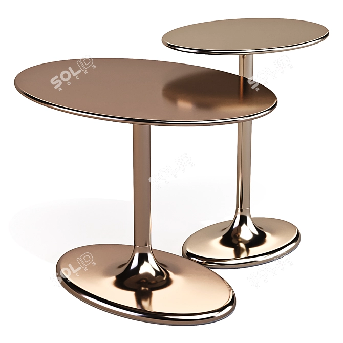 Minotti Taiko Aluminum Side Table 3D model image 2