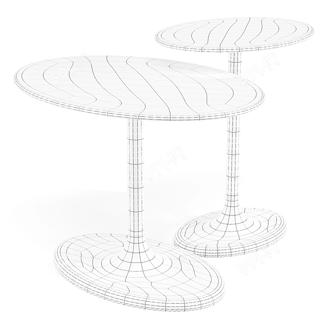 Minotti Taiko Aluminum Side Table 3D model image 5