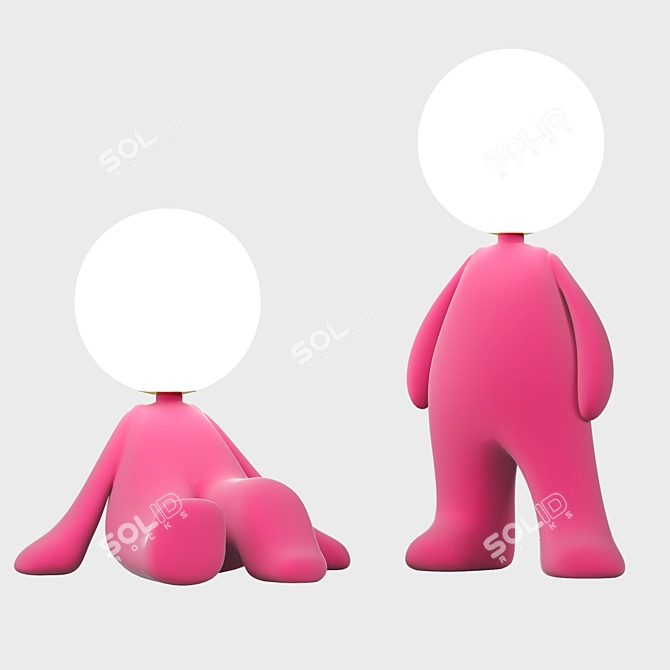 Chic Fluffy Team Desk Light 3D model image 1