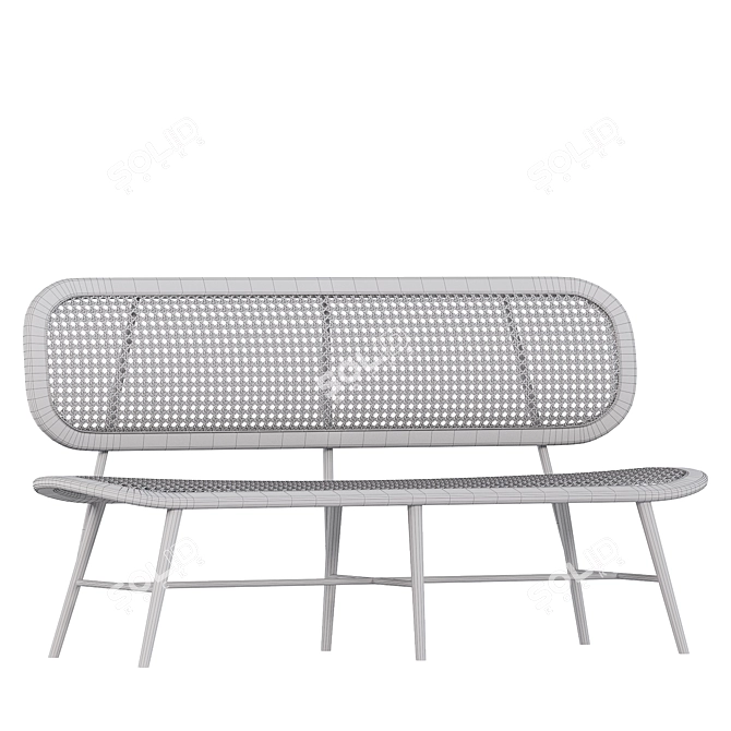 Elegant Rattan Wicker Outdoor Seating 3D model image 4