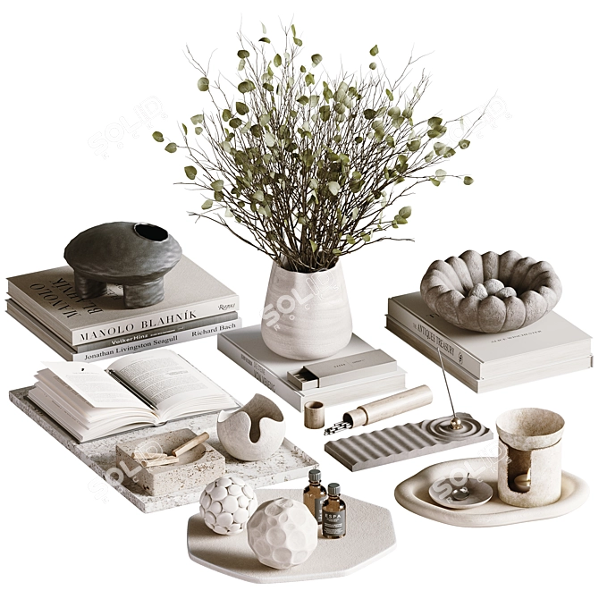 Elegant Decor Set with Turbosmooth 3D model image 1