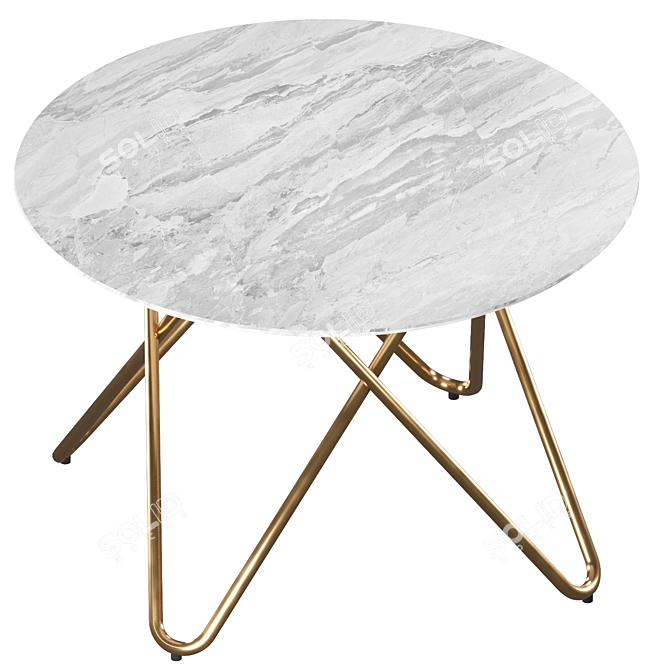 Stone Texture Round Dining Table 3D model image 2