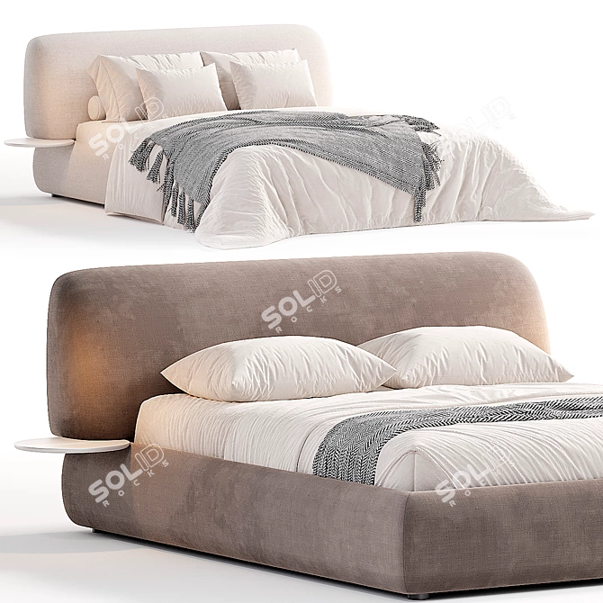 Modern Bed Storage Box Ensemble 3D model image 1