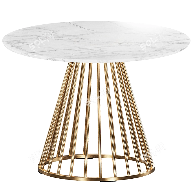 Lillian Dining Table White Marble 3D model image 1