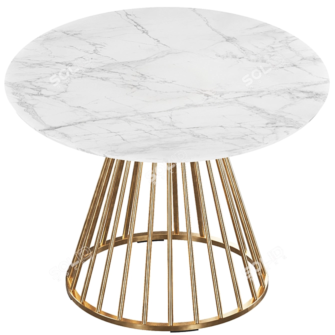 Lillian Dining Table White Marble 3D model image 2