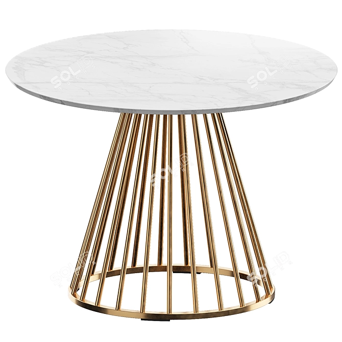 Lillian Dining Table White Marble 3D model image 4