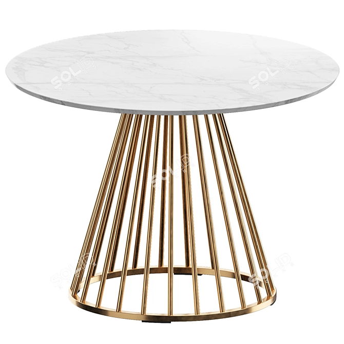 Lillian Dining Table White Marble 3D model image 5