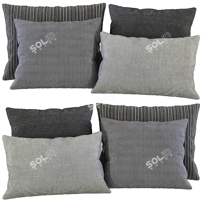 Decorative 3D Pillow Model Set 3D model image 1