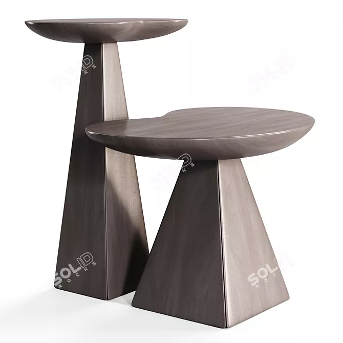 Modern Pyramid Coffee Tables Set 3D model image 3